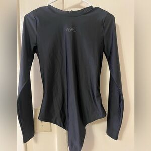 Jordan Women's Black Long Sleeve Sweat Resistant Bodysuit